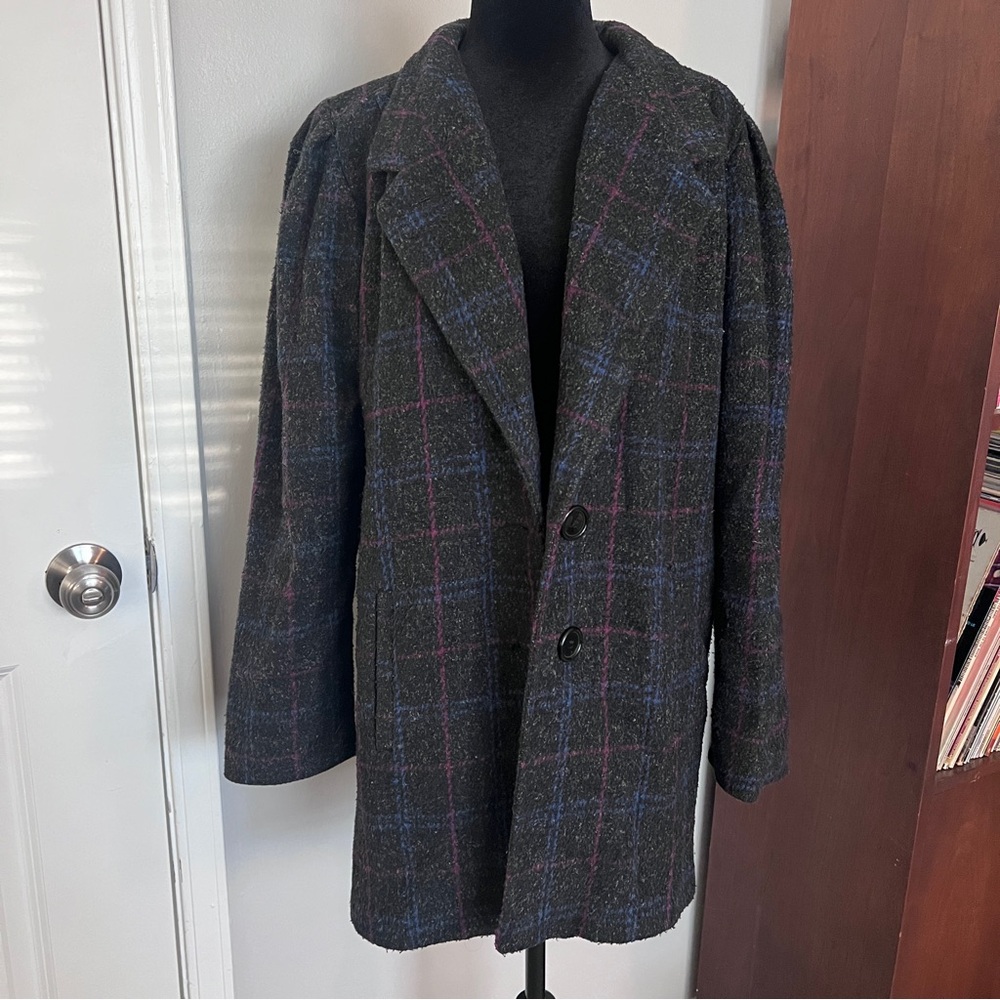 Vintage New York Girl Plaid Blazer Coat